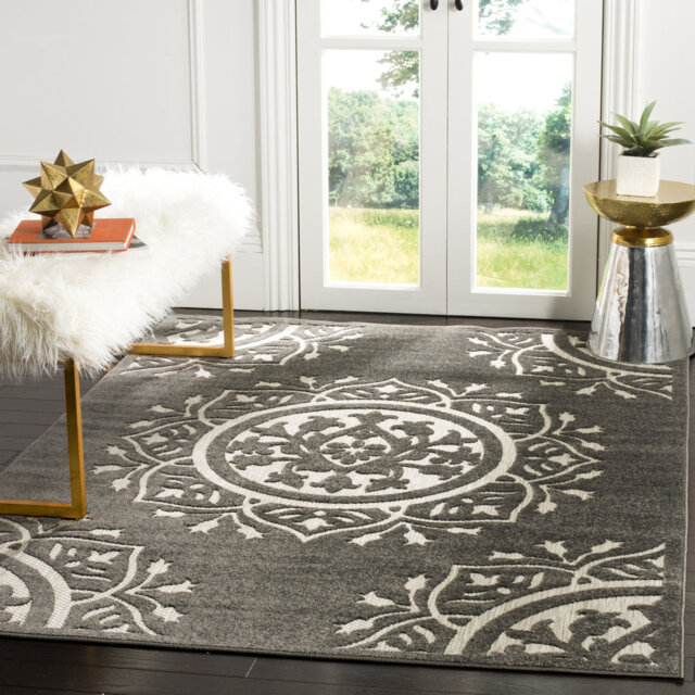 Mccullough Hooked Charcoal/Cream Indoor/Outdoor Rug