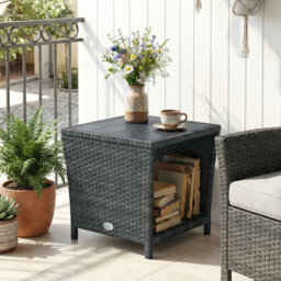 Square Metal Outdoor Side Table , 45cm cm W 45cm cm D