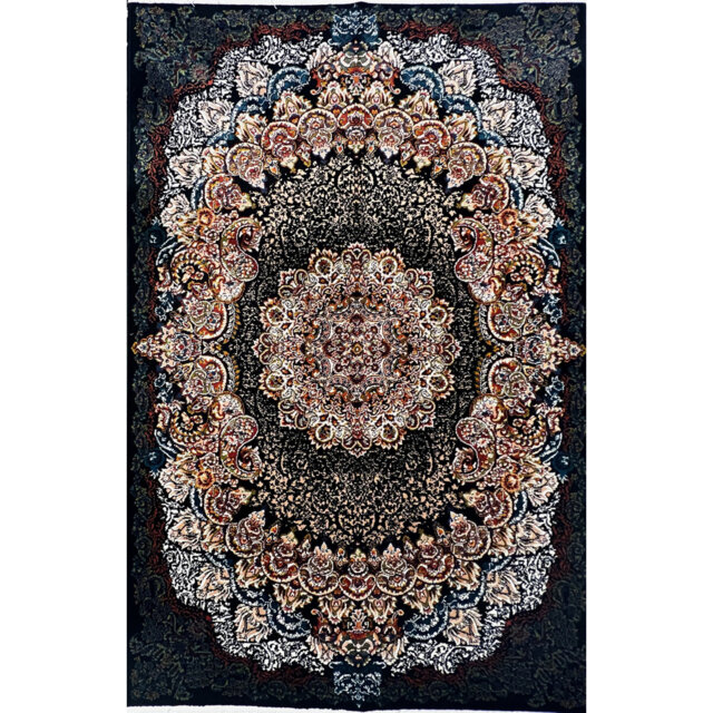 Machine Woven Black/Blue Rug