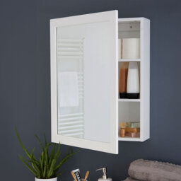 510 mm W 660 mm H Surface Framed Mirrored Bathroom Cabinets 3 Shelves with Mirror