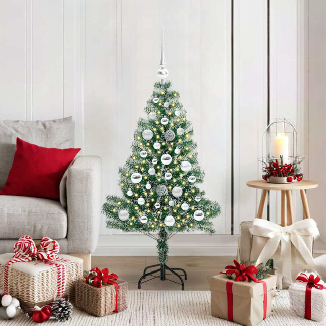 vidaXL Artificial Christmas Tree Snow Flocked with LED Light