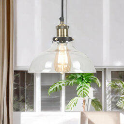 Industrial Antique Brass Effect Glass Light Shade