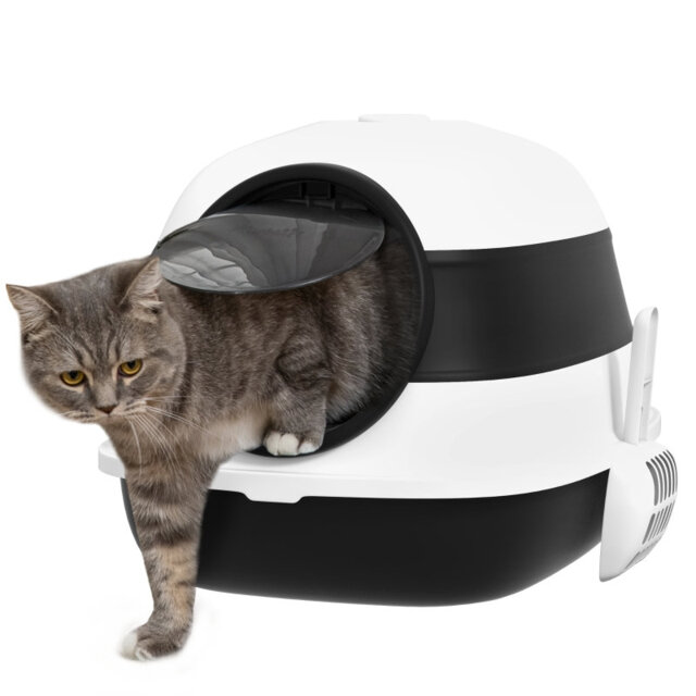 Foldable 52*41*38 cm Polypropylene 1 Piece Foldable Cat Litter Box Black Foldable for Easy Storage