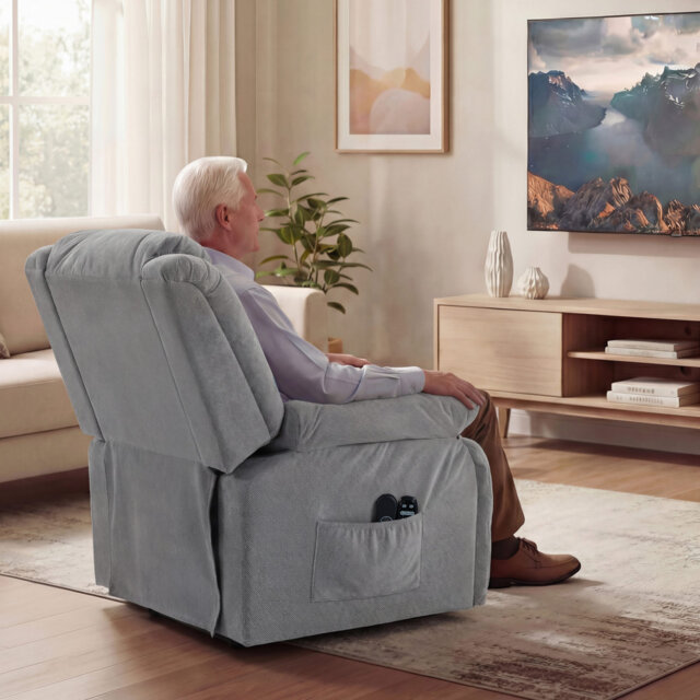 93cm Wide Velvet Lift Assist Standard Recliner