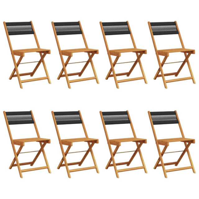 vidaXL Folding Garden Chairs 8 pcs Solid Wood Acacia