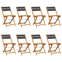 vidaXL Folding Garden Chairs 8 pcs Solid Wood Acacia