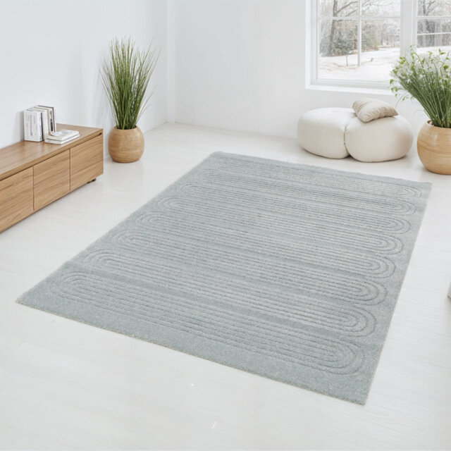 Machine Woven Rug, Polypropylene Plastic Polyester ,Geometric Pattern