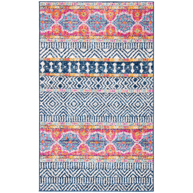 Tabb Hooked Navy/Red Rug