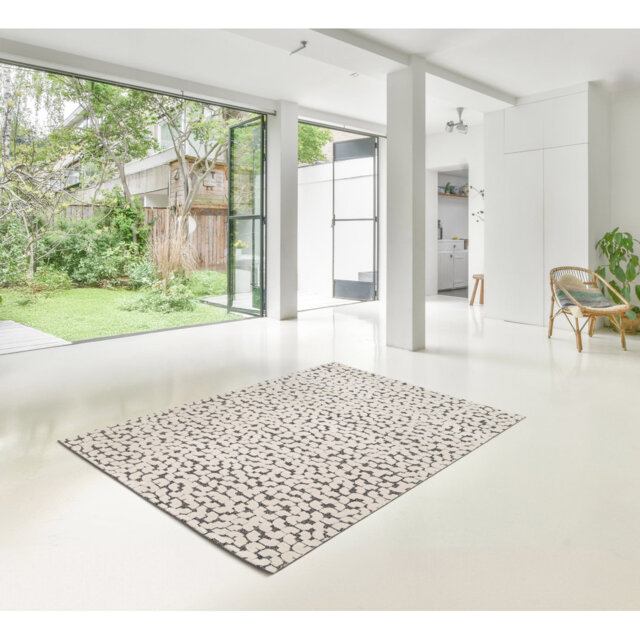 Machine Woven Rug, Blocks, Cream