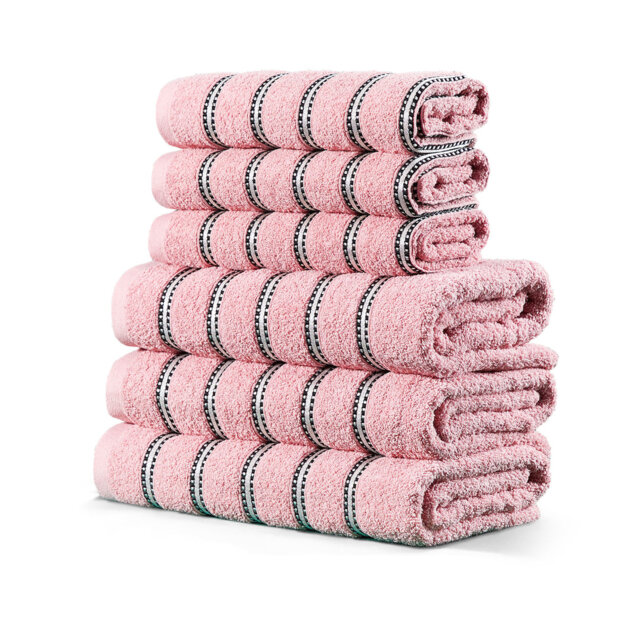 Luxury Cotton Striped Bathroom Towels, Super Soft , Highly Absorbent & Quick Dry – Includes Hand Towels & Bath Sheets