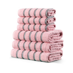 Luxury Cotton Striped Bathroom Towels, Super Soft , Highly Absorbent & Quick Dry – Includes Hand Towels & Bath Sheets