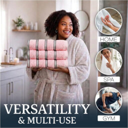 Luxury Cotton Striped Bathroom Towels, Super Soft , Highly Absorbent & Quick Dry – Includes Hand Towels & Bath Sheets