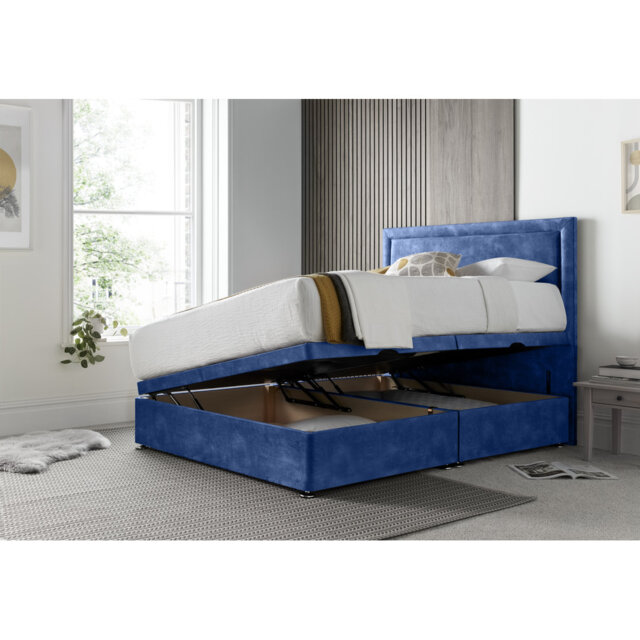 Alasdhair Regent Border Conistan Divan Ottoman with Floor Standing Headboard