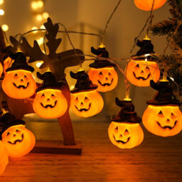 Pumpkin Lights 5M Halloween String Lights Battery Powered Halloween Decoration Pumpkin Lights 16.5ft 20 LED for Party Indoor Outdoor Home Festival Dec