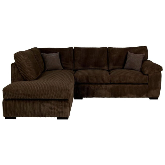 Modern 4-Seater Jumbo Cord L-Shaped Corner Sofa With Pillow Top Arms