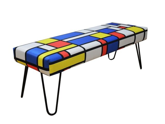 Metal Upholstered Bench
