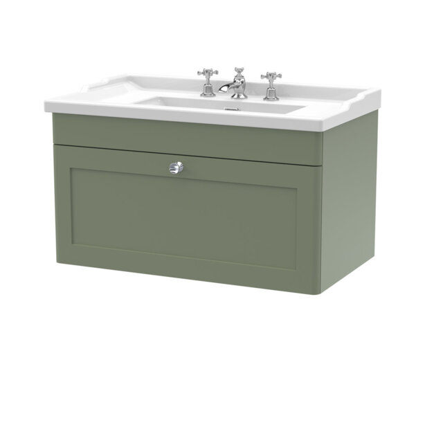 Classique 820mm Wall Mounted Single Bathroom Vanity with Vitreous China Vanity Top