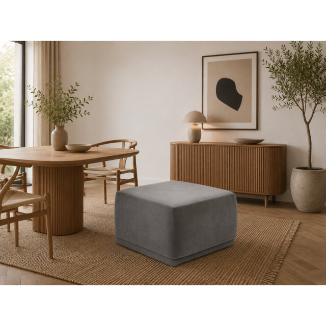 70cm Wide Velvet Pouffe Ottoman