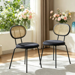 Fabric Upholstered Side Chair in Black