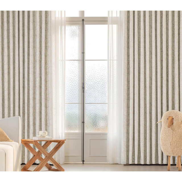2Pcs 54in Floral Jacquard Blackout Eyelet Curtains, Thermal Room Darkening Drapes