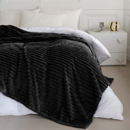 Rehana Snug Soft Chunky Ribbed Cord Plush Throw Blanket