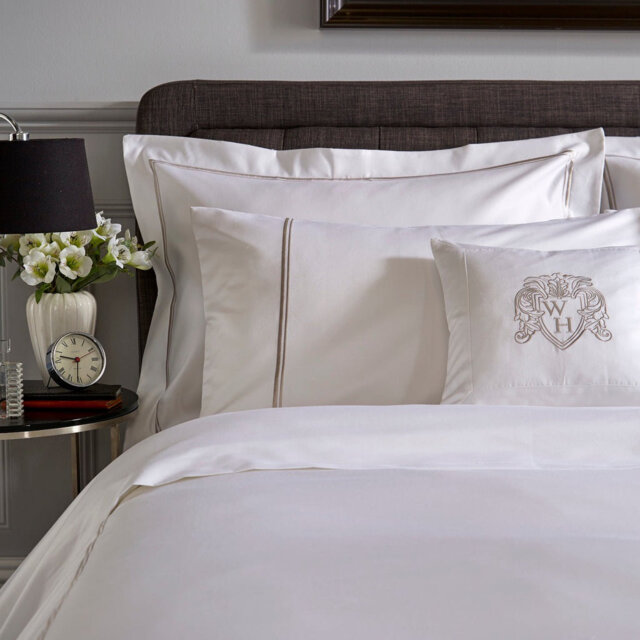 800 Thread Count Double Cord Embroidered Oxford Sateen Pillowcase