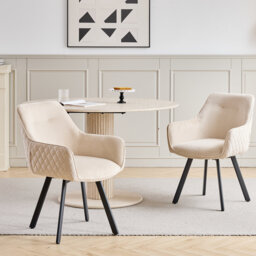 Linen Blend Upholstered Armchair