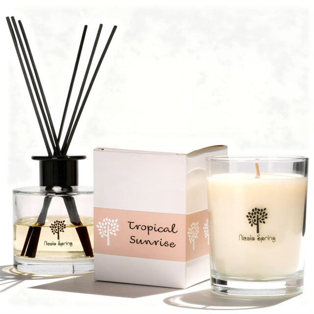 Nicola Spring Tropical Sunrise Candle & Diffuser Set - 160g Jar & 200ml Diffuser