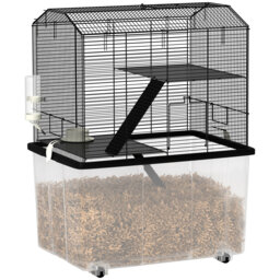 Hamster Cage Three-Tier Gerbil Cage with Deep Bottom Ramp Food Dish
