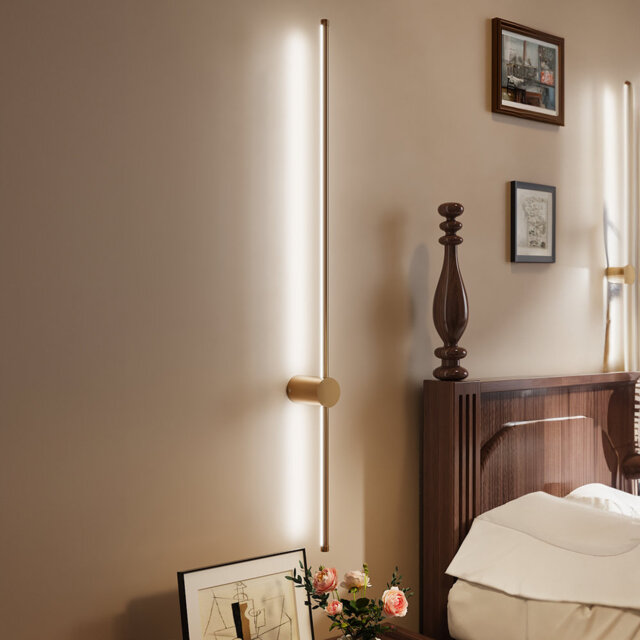 100cm Wide Rotatable Aluminum LED Wall Sconce Golden Light