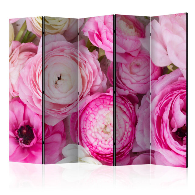 Hanyue 225cm W x 172cm H 5 - Panel Solid Wood Folding Room Divider