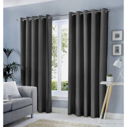 Blackout Eyelet Curtains Pair - Heavy Thermal Insulated Window Panels