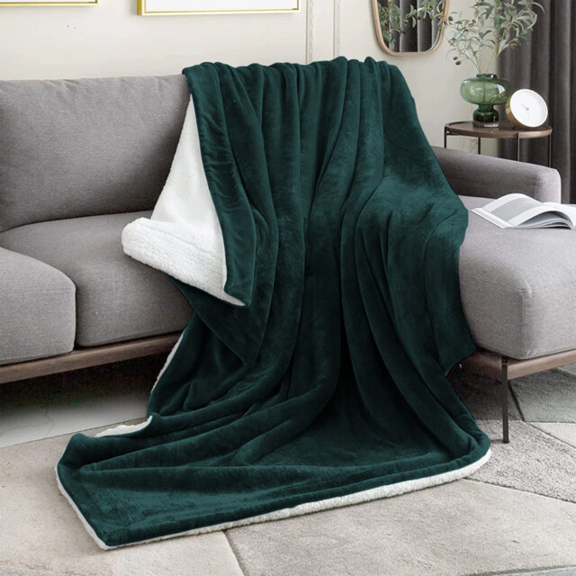 Formaran Sherpa Fleece Fur Thick Reversible Blanket Throw