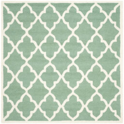 Roan Handmade Tufted Wool Teal/Ivory Rug