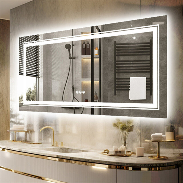 Ashawnti LED Illuminated Bathroom Mirror with Fog-Free Touch Sensor