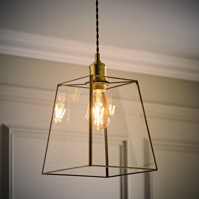 19cm H Glass Square Lamp Shade ( Clip On )