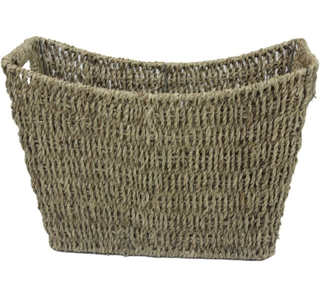 Auvillar Seagrass Magazine Rack Magazines Newspapers Storage Basket Wicker Stylish Curved Organizer