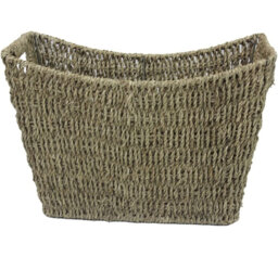 Auvillar Seagrass Magazine Rack Magazines Newspapers Storage Basket Wicker Stylish Curved Organizer