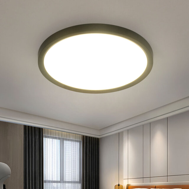 Modern 23cm Round LED Black Flush Mount Ceiling Light