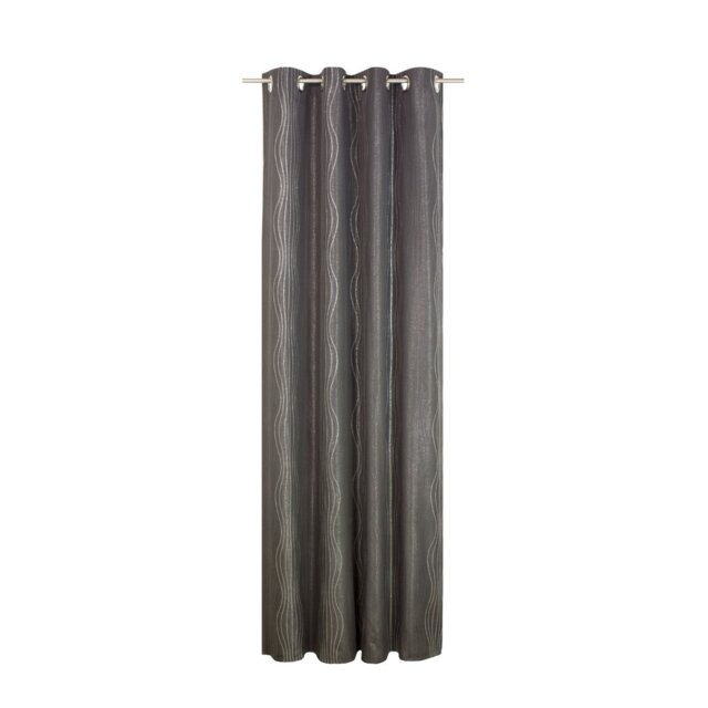 Alderete Cotton Blend Eyelet Curtain single Panel, opaque