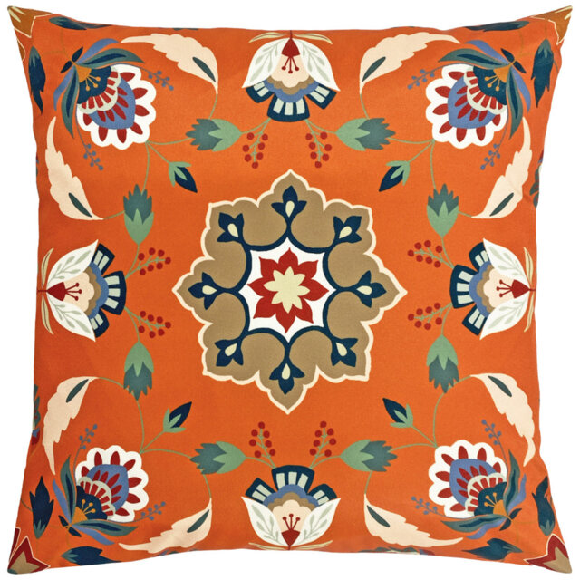 Folk Flora Indoor / Outdoor Floral Scatter Cushion with Filling