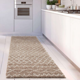 Moroccan Shaggy Collection Rugs Moroccan Design in Beige/Ivory