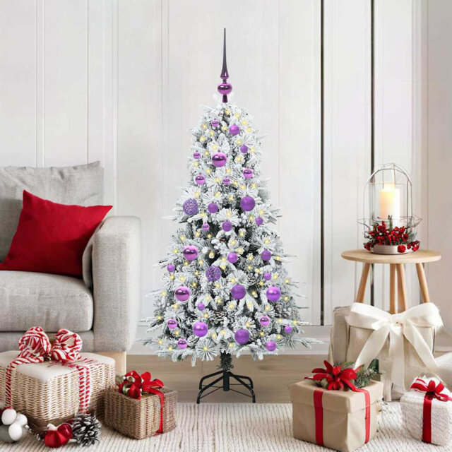 Artificial Hinged Christmas Tree Green PE and PVC
