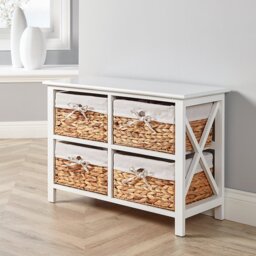 Frahm Fully Assembled 4 Wicker Drawer Wide Chest Storage Unit