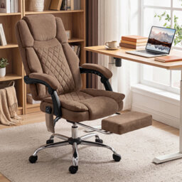 HOMCOM Vibration Massage Office Chair with Footrest Heated Lumbar Grey