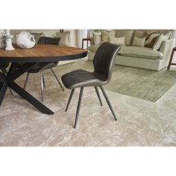 Gutierez Bounceback Dining Chair Vegan Leather Chestnut SET OF 2
