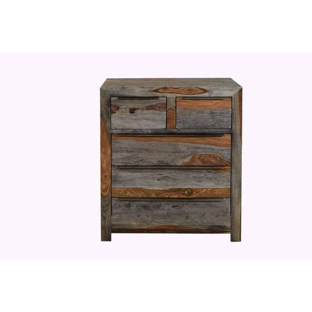 Goa 5 Drawer 80Cm W Solid Wood Chest of Drawers