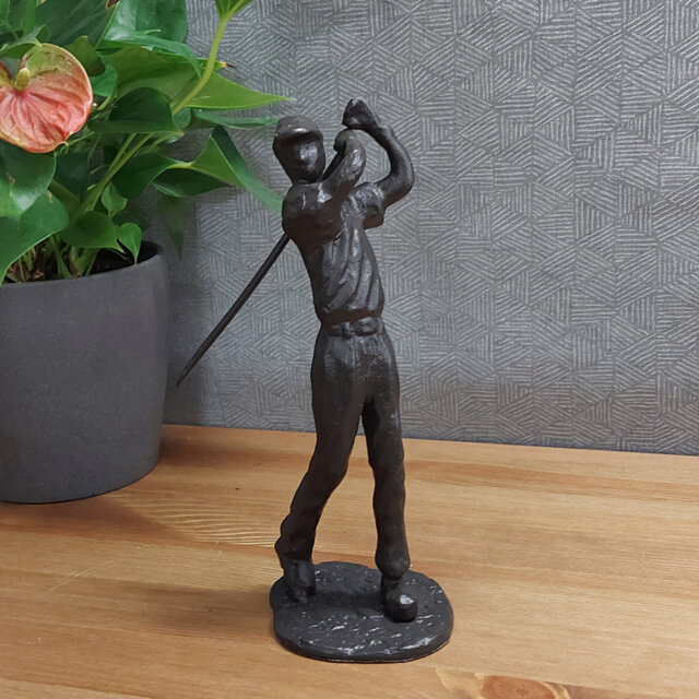 GOLFER MAN Iron Figurine 22cm