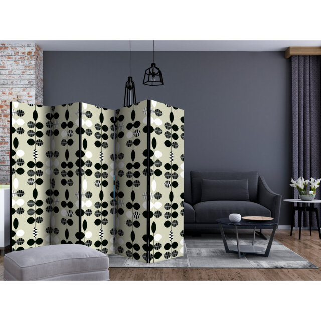 Room Divider - Black And White Dots II [Room Dividers]