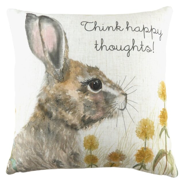 Woodland Hare Thoughts Cushion with Filling